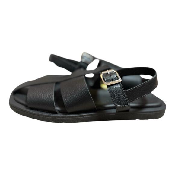 Free People Flora Fisherman Sandal Black Leather Made In Italy Women Size 9 NEW - Picture 6 of 9